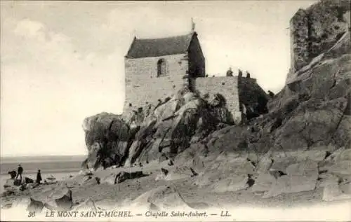 Ak Le Mont Saint Michel Manche, Chapelle Saint Aubert