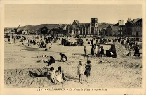 Ak Cherbourg Manche, Nouvelle Plage a maree basse