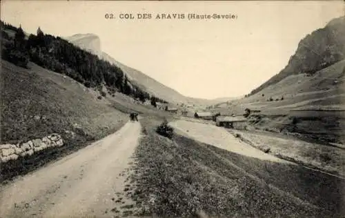 Ak Col de Aravis, Panorama, Feldweg