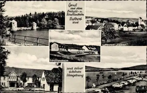 Ak Valbert Meinerzhagen im Märkischen Kreis, Teilansichten, Talsperre, Hotel