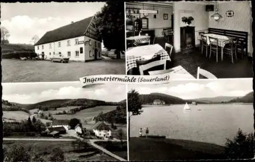 Ak Ingemertermühle Meinerzhagen im Sauerland, Gasthaus W. Plate, Listertalsperre