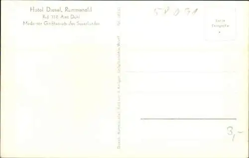 Ak Rummenohl Hagen in Westfalen Ruhrgebiet, Hotel Dresel, Panorama