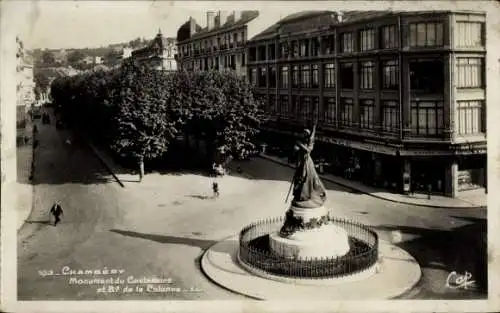 Ak Chambery Savoie, Monument du Castanaire et Boulevard de la Colonne