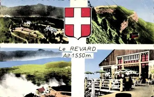 Wappen Ak Mont Revard Aix les Bains Savoie, Panorama, Seilbahn, Restaurant, Panorama