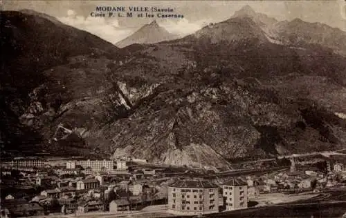 Ak Modane Savoie, Vue generale, Casernes