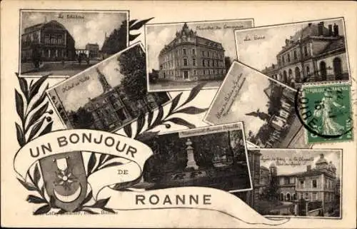 Ak Roanne Loire, Theater, Bahnhof, Denkmal, Rathaus