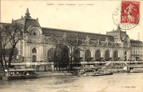 Ak Paris I Louvre, Gare d'Orleans, Quai d'Orsay