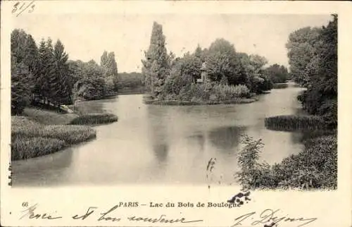 Ak Paris XVI, Bois de Boulogne, Lac