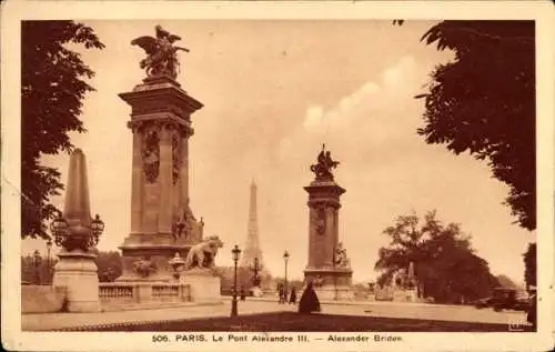 Ak Paris VII, Pont Alexandre III