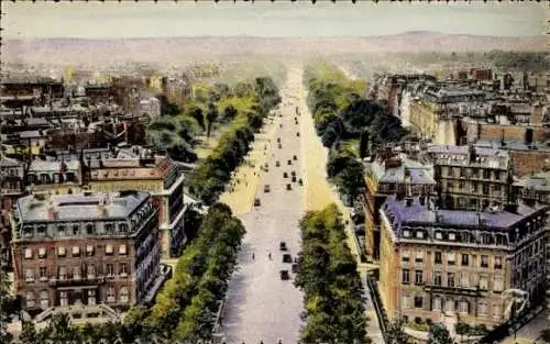 Ak Paris VIII Élysée, Avenue Foch, Vue de l'Arch de Triomphe