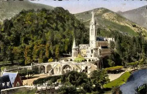 Ak Lourdes Hautes Pyrénées, Basilique, Gave