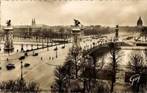 Ak Paris VII, Pont Alexandre III, Esplanade des Invalides