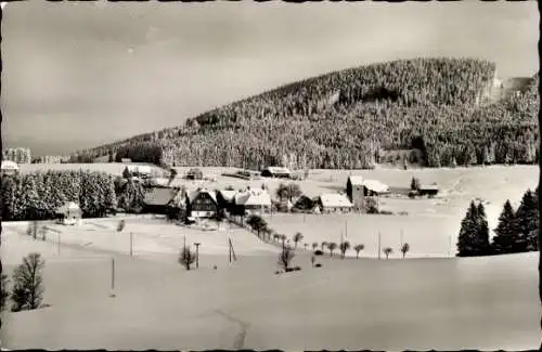 Ak Saig Lenzkirch im Schwarzwald, Gesamtansicht, Schnee