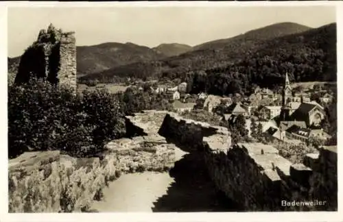 Ak Badenweiler im Schwarzwald, Teilansicht, Ruine