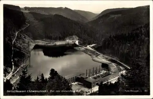 Ak Schluchsee Schwarzwald, Der neu entstandene See, Schluchseewerk Schwarzabruck