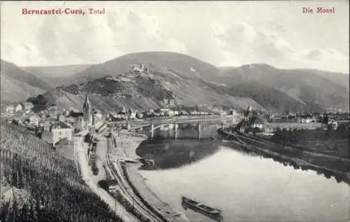 Ak Bernkastel Kues an der Mosel, Panorama