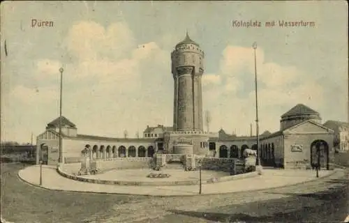 Ak Düren im Rheinland, Kölnplatz mit Wasserturm