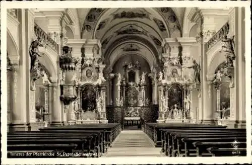 Ak St. Peter im Schwarzwald, Inneres der Pfarrkirche