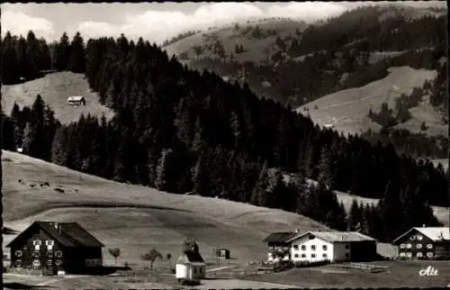 Ak Unterjoch Bad Hindelang im Oberallgäu, Krummenbach, Teilansicht, Wertacher Hörnle