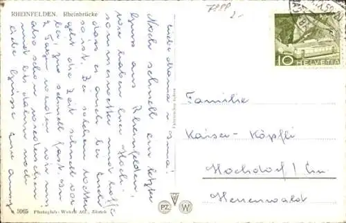 Ak Rheinfelden in Baden, Rheinbrücke