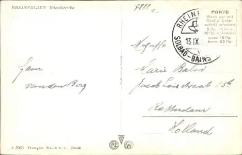 Ak Rheinfelden in Baden, Rheinbrücke