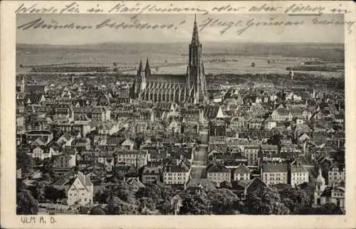 Ak Ulm an der Donau, Panorama, Münster