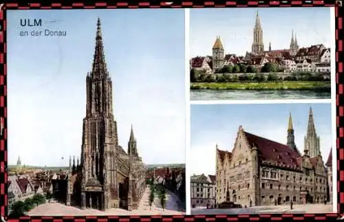 Ak Ulm an der Donau , Münster, Stadtmauer, Rathaus