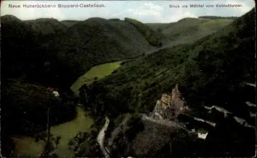 Ak Boppard am Rhein, Neue Hunsrückbahn Boppard Castellaun, Blick ins Mühltal vom Kalmuttunnel