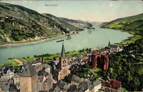 Ak Bacharach am Rhein, Panorama