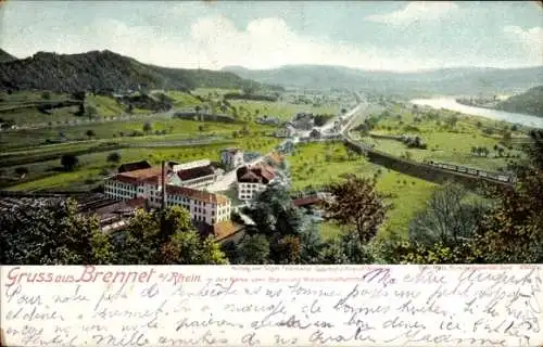 Ak Brennet Wehr in Baden, Panorama, in der Nähe vom Rhein- und Weserhaftbahnhof