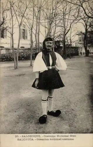 Ak Saloniki Thessaloniki Griechenland, Grieche in Volkstracht