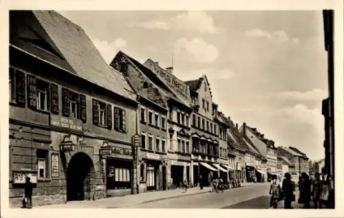 Ak Eilenburg an der Mulde, Torgauer Straße, Hotel Roter Hirsch, Geschäfte