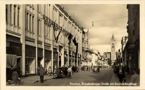 Ak Potsdam, Brandenburger Straße mit Konsum Kaufhaus