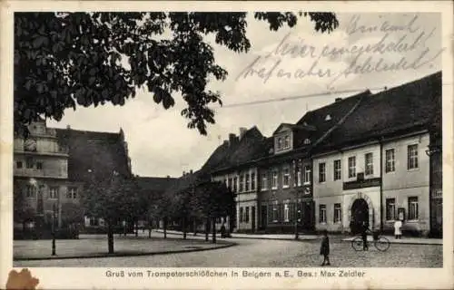 Ak Belgern an der Elbe Sachsen, Trompeterschlösschen