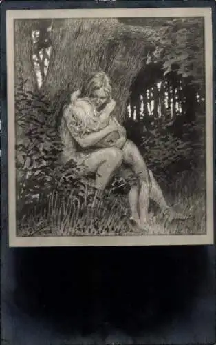 Jugendstil Ak Fidus, Beichte, Lichtdruck, Nr 48