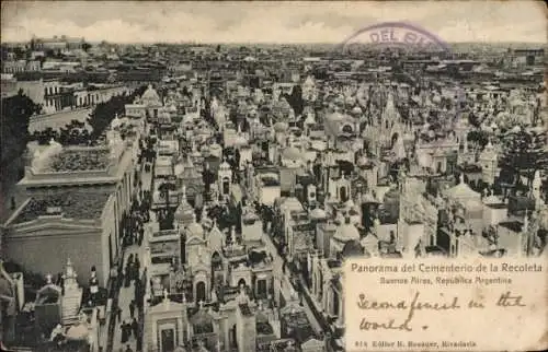 Ak Recoleta Buenos Aires Argentinien, Panorama des Friedhofs