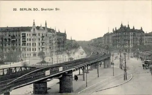 Ak Berlin Kreuzberg, Skalitzer Straße, Hochbahn