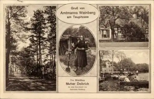 Ak Teupitz in der Mark, Amtmanns Weinberg am Teupitzsee, Waldfrau Mutter Deibrich