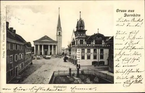 Ak Dornbirn in Vorarlberg, Marktplatz