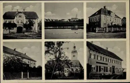 Ak Egenhofen in Oberbayern, Kirche, Teilansichten, Geschäftshaus