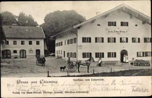 Ak Chieming am Chiemsee Oberbayern, Gasthaus zum Unterwirth