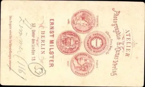 CDV 1874, Zimmer, Second Lieutenant 2. Großherzogliches Hessisches Infanterie Regiment 116