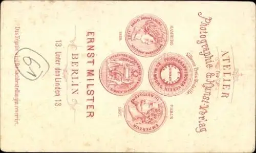 CDV 1874, Zahn, Second Lieutenant 3. Badisches Infanterie Regiment 111