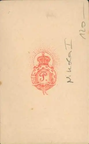 CdV Nikola I, Fürst von Montenegro, Portrait