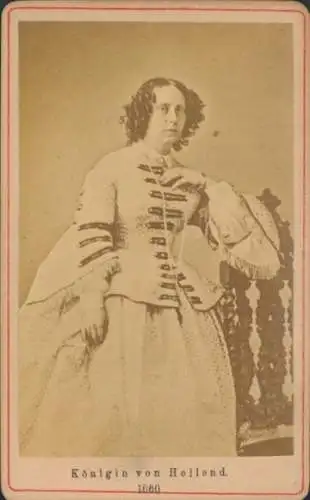 CdV Sophie von Württemberg, Königin der Niederlande, um 1870, Portrait