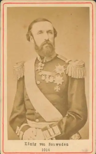 CdV Karl XV, König von Schweden, Portrait in Uniform