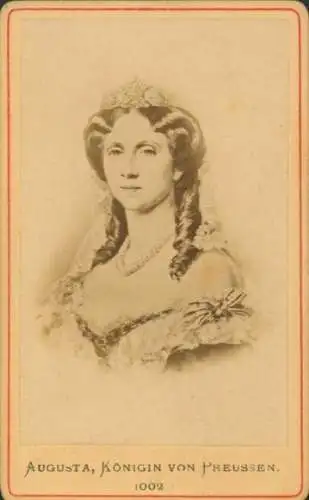 CdV Augusta von Sachsen Weimar Eisenach, Königin von Preußen, Portrait