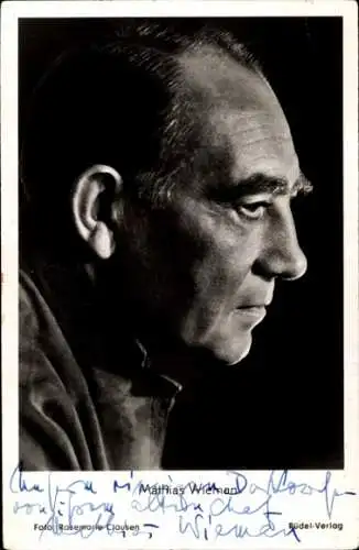 Ak Schauspieler Mathias Wieman, Portrait, Autogramm, Profilansicht