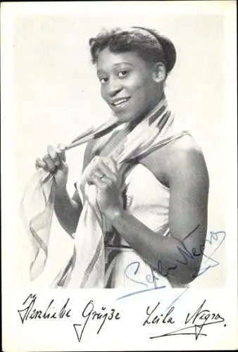 Ak Sängerin Leila Negra, Portrait, Deutsche Austrophon GmbH, Autogramm