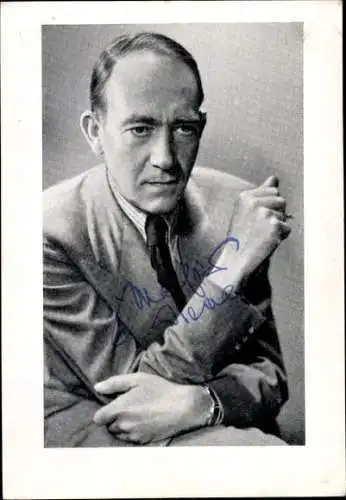 Ak Schauspieler Mathias Wieman, Portrait, Zigarette, Autogramm